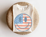 Retro American Flag Happy Face