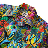 Men's Hawaiian Shirt African Print Shirt 100% Cotton Short Sleeve Camp Collar Aloha Shirt