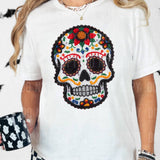 Black Sugar Skull Faux Yarn Tee