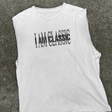 I AM CLASSIC WHITE CUT- OFF TSHIRT
