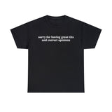 sorry for having nice tits black shirt