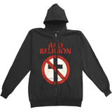 Distressed Crossbuster Zippered Hooded Sweatshirt