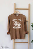 Great Smoky Mountains Mineral Washed Long Sleeve Graphic