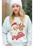 Santa and Rudolph Graphic Brushed Sweatshirts