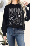 Football Icon Puff Graphic Terry Sweatshirts