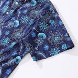 Men's Hawaiian Shirt Luminocean Print Cotton Button-down Short Sleeve Aloha Shirt Luminocean By Luova Flow
