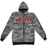 Camo Zippered Hooded Sweatshirt