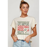 Life Happens Christmas Musig Helps Vintage Graphic Crop Top