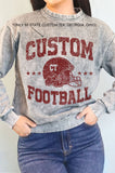 Custom State Football Mineral Graphic Brushed Sweatshirt