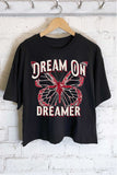 Dream On Dreamer Butterfly Graphic Long Crop Top