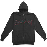Damned In Black Zippered Hooded Sweatshirt