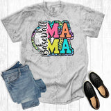 Tie Dye Leopard Baseball Mama Comfort Colors Graphic Tee