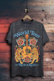 World Tour Rock & Roll Tattoo Graphic Top
