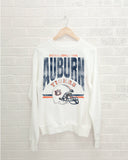 Auburn Tigers Established Helmet White Thrifted Sweatshirt