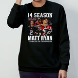 14 Season 2008-2021 Falcons Matt Ryan Thank You For The Memories Signatures Shirts