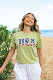 USA with Flag Pattern  Supima Mineral Washed Tee Unisex T-shirt, Sweatshirt, Hoodie, Long Sleeve Tee