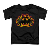 Bat Flames Shield Childrens T-shirt