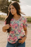 Life Is A Flower V Neck Tee