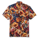 Customized Men's Short Sleeve Button-down Floral-themed Shirt Custom Floral-themed Shirt