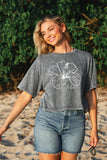 Aloha Cropped Mineral Graphic Top