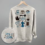 Blue & Brown Coffee Doodles (Back Print)