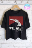 Wild West Cowboy Graphic Crop Top