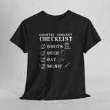 Country Concert Checklist T-Shirt