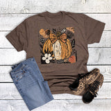 Pumpkin Boho Bow Floral Graphic Tee