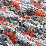 Hawaiian Shirt For Men Octopus Revelry Shirt Camp Collar 100% Cotton Shirt