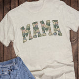 Mama Camo Faux Embroidered Graphic Tee