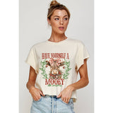Have Yourself A Mooey Little Christmas Vintage Graphic Crop