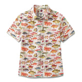 Women's Hawaiian Shirt Sea Ocean Fish Print Cotton Button-up Short Sleeve Sea Ocean Fish Women Shirt