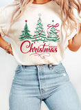 Merry Christmas Tree Light Graphic T Shirts