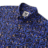 Men's Long Sleeve Hawaiian Shirt Midnight Garden Cotton Button-down Aloha Shirt Midnight Garden By Monika Forsberg
