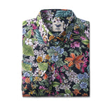 The Meaning of Flowers By Cecilia Battaini 100% Cotton Men's Long Sleeve Button-down Shirt Aloha Hawaiian