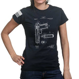 Ladies 1911 Pistol Blueprint T-shirt Style001