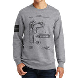 1911 Pistol Blueprint Sweatshirt