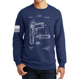 1911 Pistol Blueprint Sweatshirt