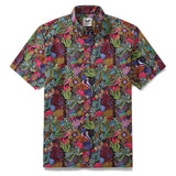 1950s Hawaiian Shirt For Men Josephine George Plants Cotton Button-down Short Sleeve Floral Shirt Aloha Flourish By Josephine George