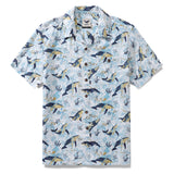 Tencel Hawaiian Shirt For Men Pisces Oceanic Camp Collar Shirt