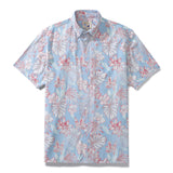 Hawaiian Shirt For Men Purple And Pink Tropical Floral Short-Sleeve Shirt Tencelâ„¢ Dream Time