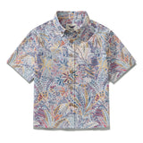 Children's Hawaiian Shirt Tropical Palm Tree Print Cotton Button-down Short Sleeve Jungle Youth Shirt