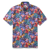 1930s Hawaiian Shirt For Men Floral Canvas Cotton Button-down Short Sleeve Camp Shirt Floral Canvas By Maria Montiel