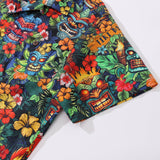 Authentic Hawaiian Shirt For Men 1940s Vintage TIKI BAR Shirt Camp Collar