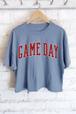 Game Day Puff Graphic Long Crop Top