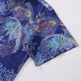 Hawaiian Shirts For Men Phoenix Shirt 100% Cotton Blue Aloha Shirt Reborn Phoenix