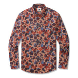 Genji vs. Taira 100% Cotton Men's Long Sleeve Button-down Shirt Red Aloha Hawaiian