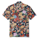 Men's Hawaiian Shirt Short Sleeve Camp Collar 100% Cotton Yellow Aloha Floral Breeze