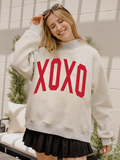 Xoxo Valentine's Day Gray Reversible Mock Neck Sweatshirt