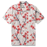 Men's Japanese Shirt 100% Cotton Hawaiian Shirt Poetic Plum Blossoms Camp Collar Shirt